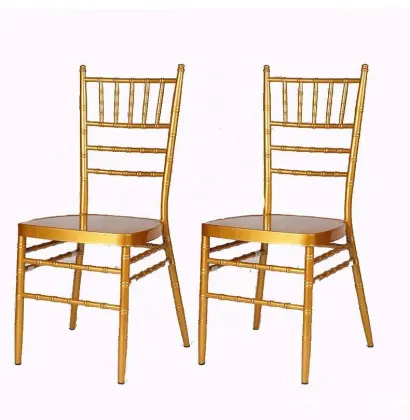 Long-Life Tiffany Chiavari Phoenix Golden Stainless Steel Chair for Weddings and Restaurants