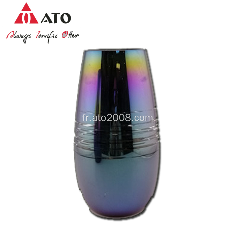 Vase en verre ato avec vase en verre coloré électroplate