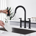 Meji dimu Igi idana Feultun faucet gbọnnu idẹ