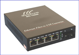 4 Ports Ethernet over Fiber Media Converter
