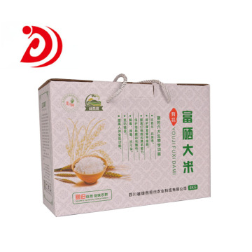 Caja de cartón de arroz con mango