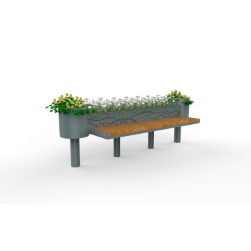 Municipal aesthetic green plant bench