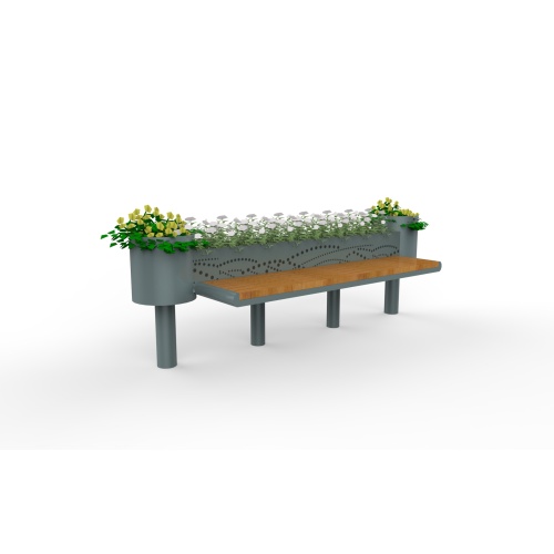 Municipal aesthetic green plant bench