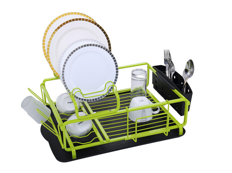 Alumnium Dish Rack with Removable Drainer