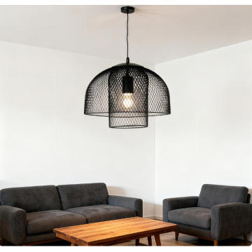 Double layered mesh shade pendant light