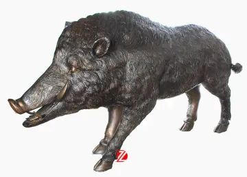 large bronze wild pig statue for garden decor