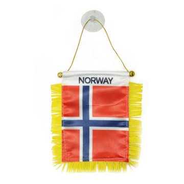 Custom 4x6 Inch Red Felt Car Mirror Flag - Denmark Design