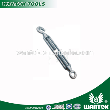 Wire rope turnbuckle with hook and eye, galvanized