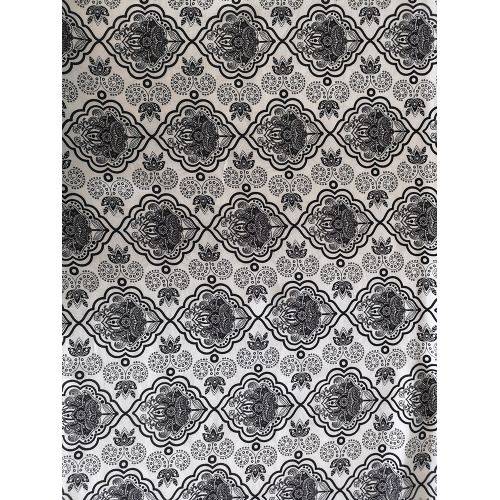 Tissu d&#39;impression Rayon Challis 32S noir et blanc