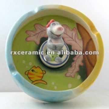 hand painting sea animal ceramic funny ashtray-dolphin