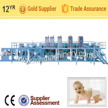 Fully Automatic Pampers Making Machine, Disposable Baby Diaper Machine, Pampers Machine