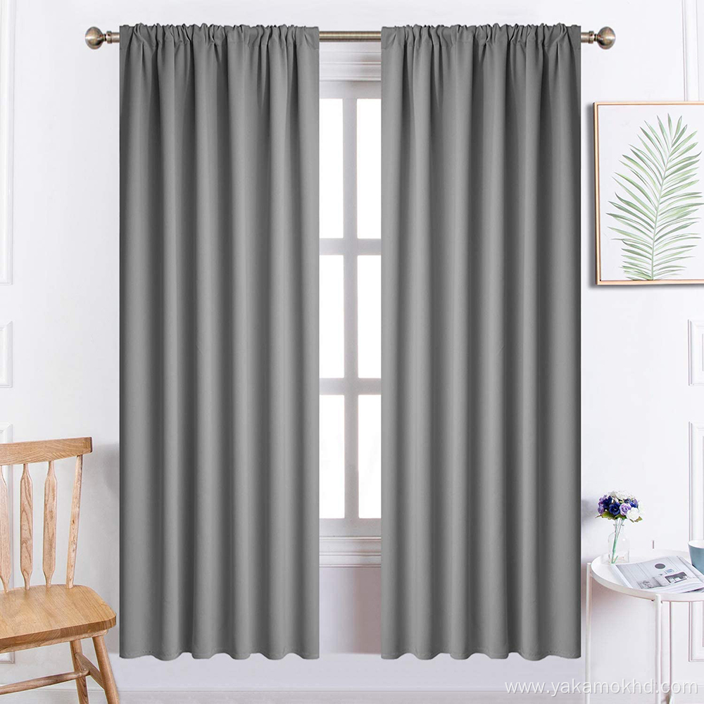 Grey Rod Pocket Curtains 72 Inch Long