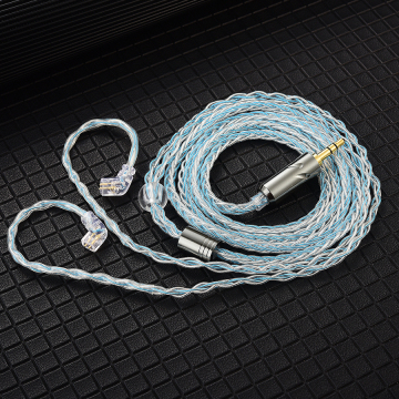 QKZ T1 8-Core Silver Plated PVC Cable with Gold Plated 3.5mm Plug