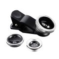 Durable Universal 3 In 1 Mobile Phone Lenses Fish Eye Smartphone Wide Angle Macro Camera Celular Lens Kit