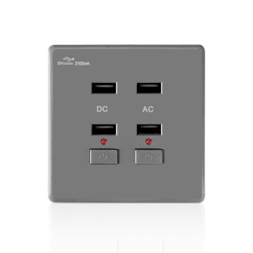 Board d'alimentation UEM 4 USB 5V 2100MA avec commutateur Wall Socket USB