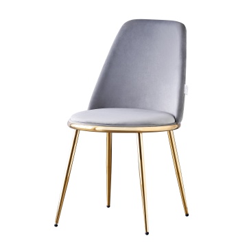 Silla de comedor moderna con patas de acero inoxidable dorado