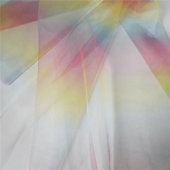 Rainbow soft tulle mesh fabric for dress