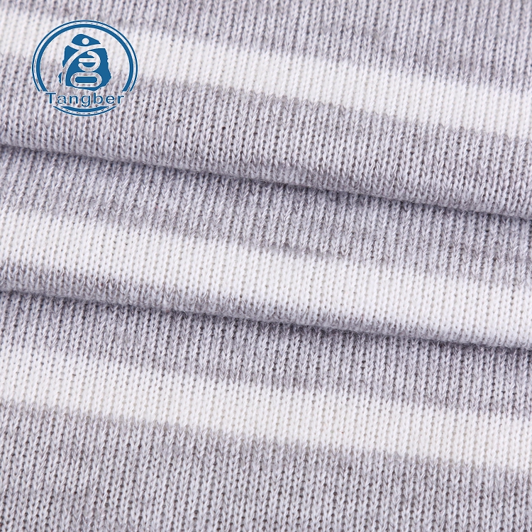 tejido de punto poliéster raya algodón para suéter
