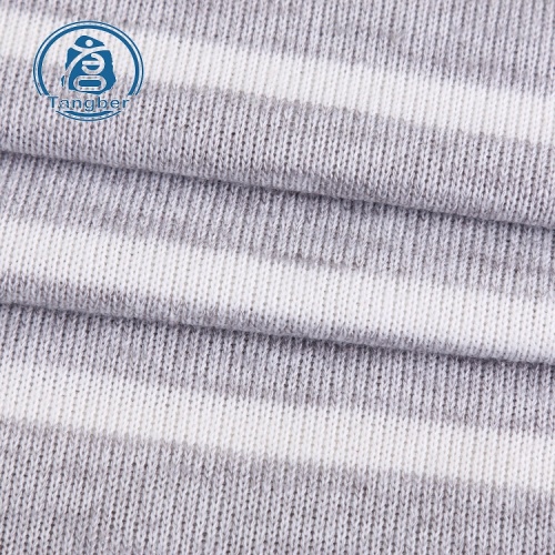 tissu tricoté polyester rayé coton pour pull