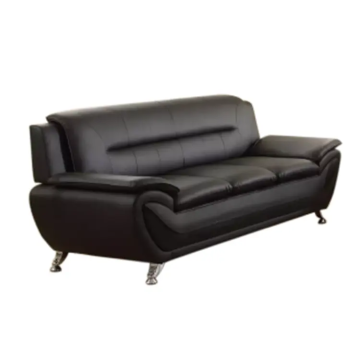 Moderna Black Leather Lounge Office Soffa Couch Set