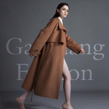 Dark brown double-sided cashmere coat