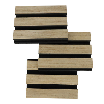 3D Melamine Solid Grooved Wood Acoustic Panel