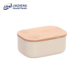 Multipurpose Plastic Food Storage Container With Bamboo Lid