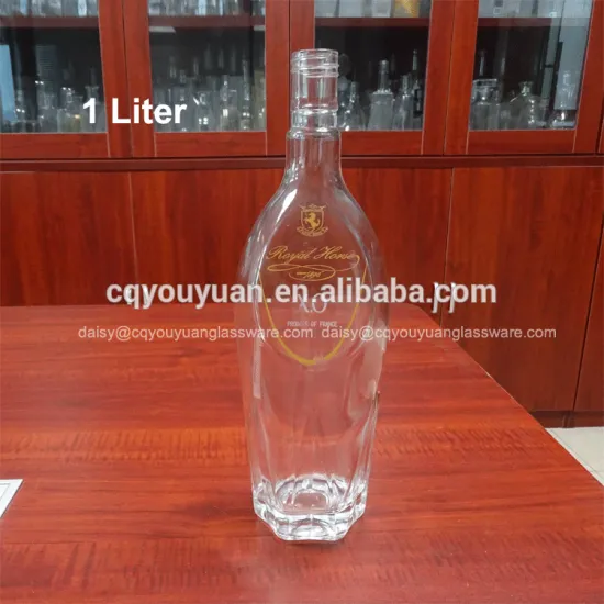 Good quality printed empty 1000ml glass bottle weight