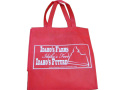 حقيبة تسوق منسوج أحمر مع مقبض