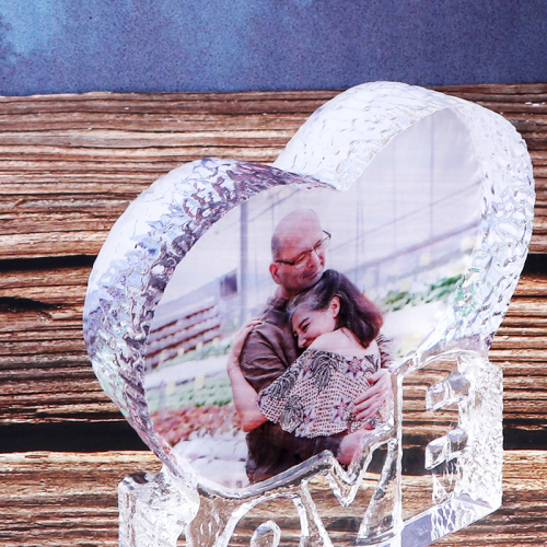 Love Heart Crystal Photo Frame Personlig bildram