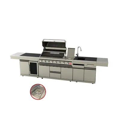 Custom Gas Grill Outdoor Stainless Steel Portable BBQ Kitchen Cabinet