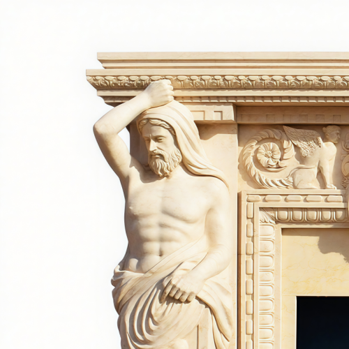 Hand Carved Marble Fireplace Sculptural Artistry Luxury Art