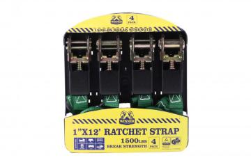 1 Inch Packaged Ratchet Strap with Black Electrophoretic Paint