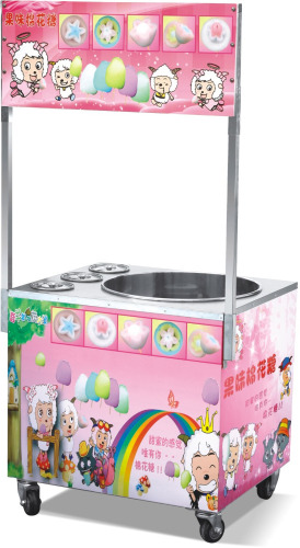 Commercial cotton candy floss machine with wheels