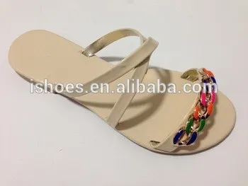 2015 new design basic fashion fancy flat sandals women