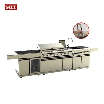 Waterproof Luxury Garden BBQ Gas Grill Kitchen Cabinet