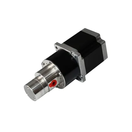 Stepped motor oil transfer gear pump