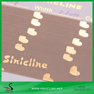 Sinicline Golden Stamping Customer Brand Packing Satin Ribbon Tape For Present