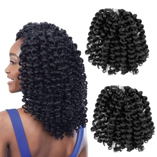 Wholesale Crochet Braids Hair 8 INCH Crochet Twist Braids Synthetic Crochet Hair Extensions Wand Curl Twist Hair