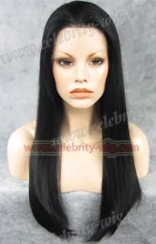 Black Long Straight Aishwayra Rai Synthetic Lace Front Wig