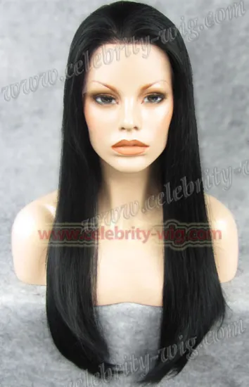 Black Long Straight Synthetic Lace Front Wig