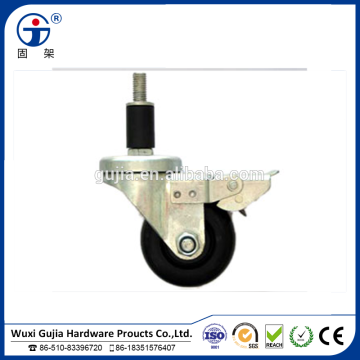 Medical caster, Nylon yoke caster with TPR wheel PP center, ball bearing