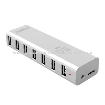 USB3.0 7-port Hub, Power Adapter with Plug-and-play Function, Hot Swappable and PortableNew