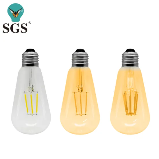 SGS Certified Transparent Amber LED E27 B22 Base Filament Light Bulb