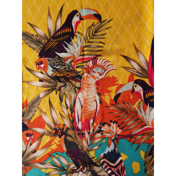 Birds Design Rayon Challis 32S Printing Fabric