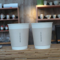 Copos de café de parede dupla com impressão ecológica de 8 onças