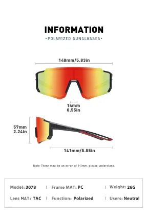 2024 Custom Logo Brand Cycling Glasses - Polarized Eyewear for Outdoor Sports