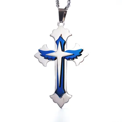 Custom Gold Silver Cross Pendant Cool Mens NeckLace
