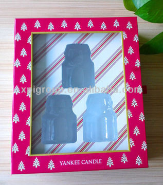 candle packaging box with plastic insert tray