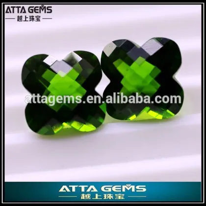 apple green glass-plum blossom cut created quartz